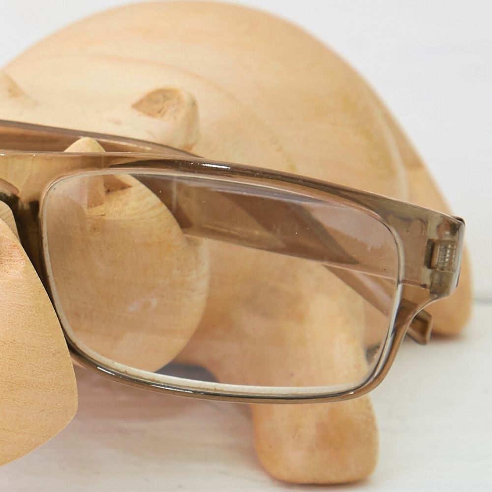 Hippo Wood Eye Glasses Holder