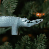 Painted Wood Alligator Christmas Ornament