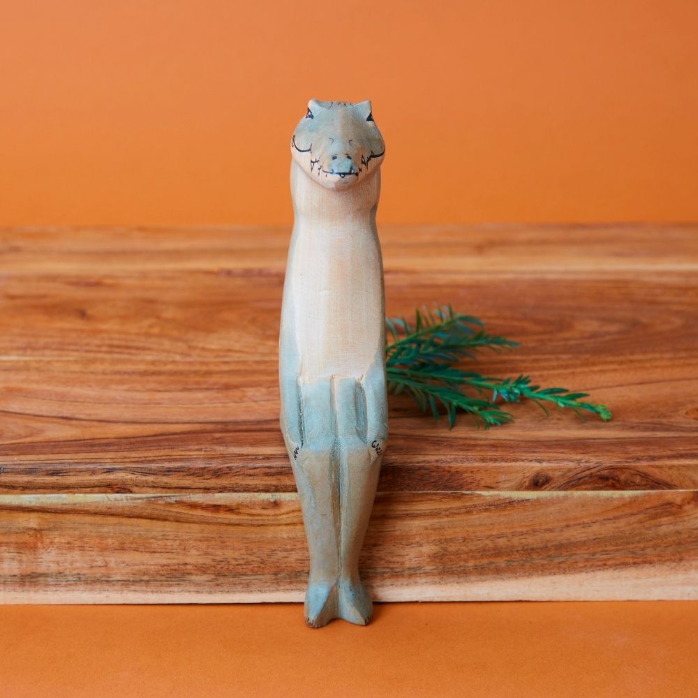 Small Wooden Safari Animal Figurines, 8" Tall