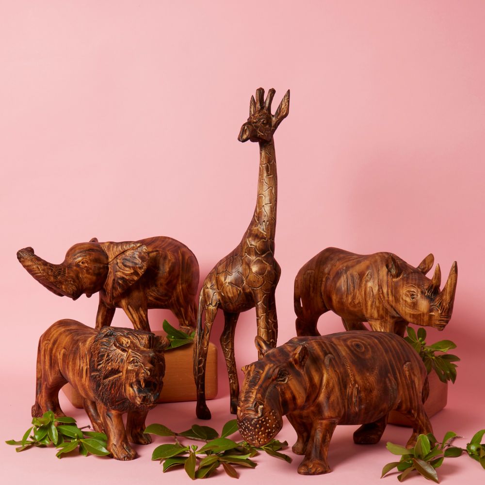 Seared Wood Large Elephant Sculpture