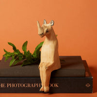 Small Wooden Safari Animal Figurines, 8" Tall
