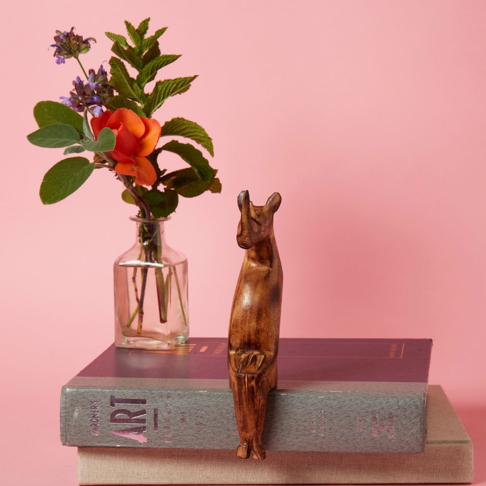 Seared Wood Safari Sitting Sculptures Set of 6