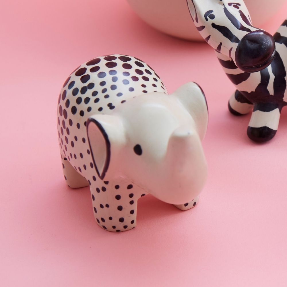 Kisii Stone Mini Giraffe Zebra Elephant Set