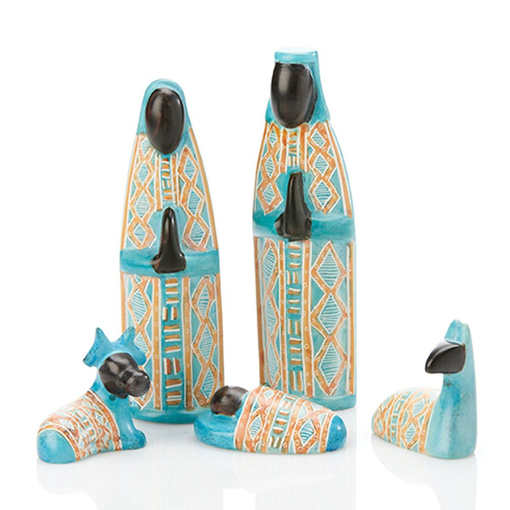 Kisii Stone Kitenge Black Nativity Set