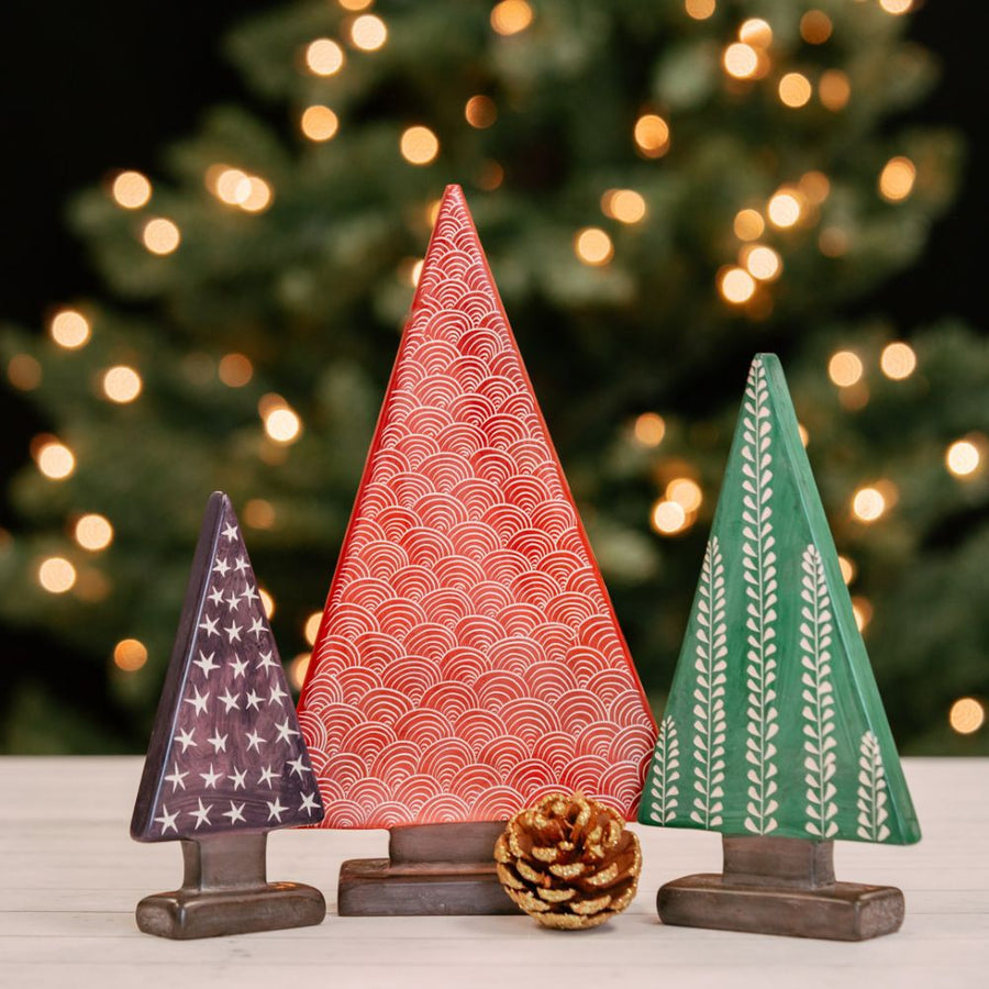 Kisii Stone Colorful Mini Holy Family Nativity Holiday Trees