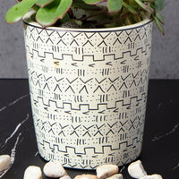 Kisii Soapstone Mud Cloth Vase Succulent Pot