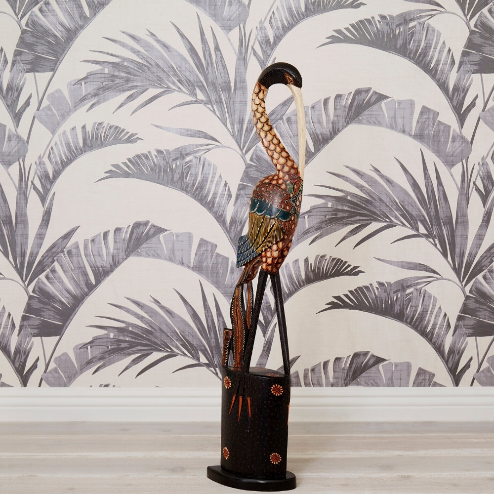 Tall Batik Ibis Bird Statue