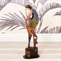 Short Batik Ibis Bird Statue