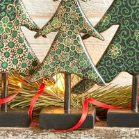 Batik Tabletop Holiday Trees Set