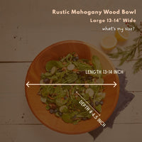 Rustic Wood Bowls for Serving Salads and Fruits