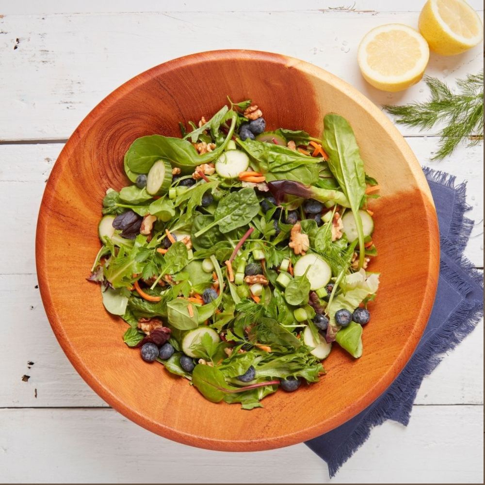 Rustic Wood Bowls for Serving Salads and Fruits
