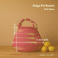 Pink Bohemian Bolga Pot Basket