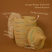 Large Decorative Wicker Storage Basket, 18" Wide, 23" Tall