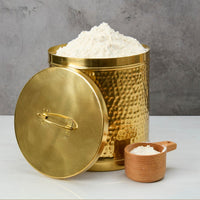 Large Brass Pantry Flour Canisters