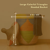 Large Decorative Wicker Storage Basket, 18" Wide, 23" Tall