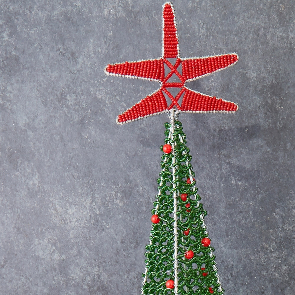 Maasai Beads Decorative Tabletop Christmas Tree Set of 2