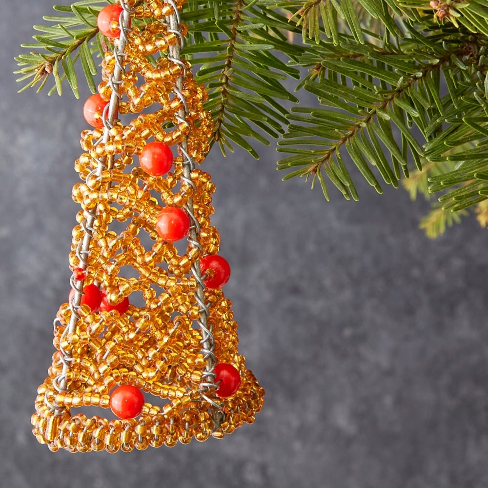 Maasai Beads Gold Decorative Tree Christmas Ornament