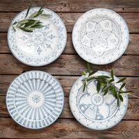 Gray Arabesque Ceramic Small Plates Set