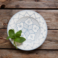 Gray Arabesque Ceramic Small Plates Set