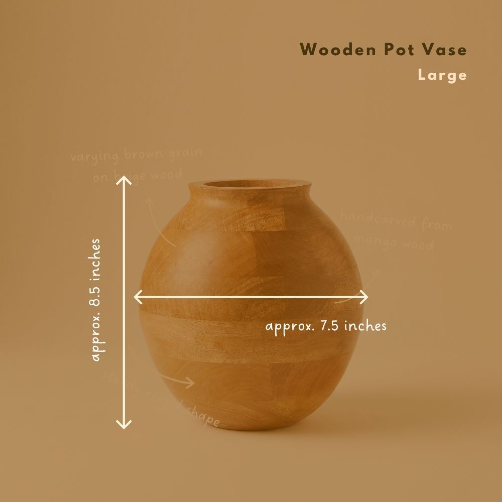 Wooden Pot Vases for Entry and Living