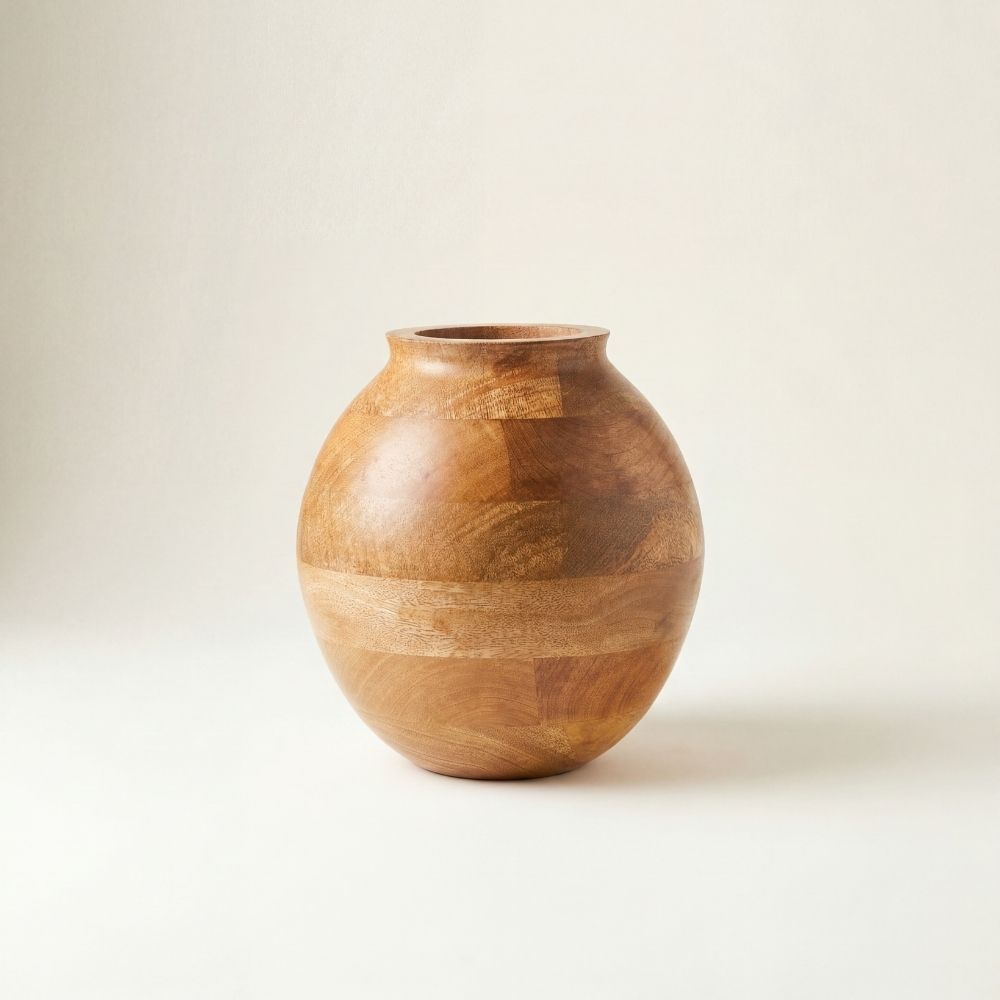 Wooden Pot Vases for Entry and Living