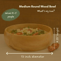 Wood Salad Bowls for Dinner, Party, Catering, Buffet, Wedding, Office, Restaurant, Serving, Mixing, Centerpiece, Fruits, Chips