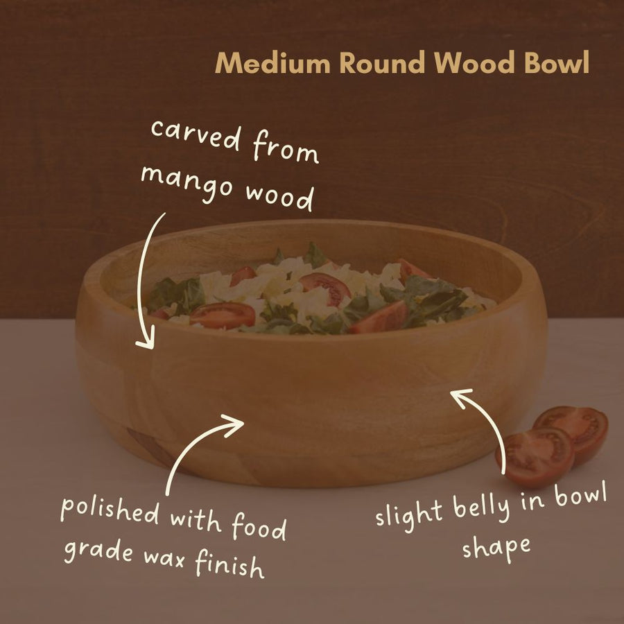 Wood Salad Bowls for Dinner, Party, Catering, Buffet, Wedding, Office, Restaurant, Serving, Mixing, Centerpiece, Fruits, Chips