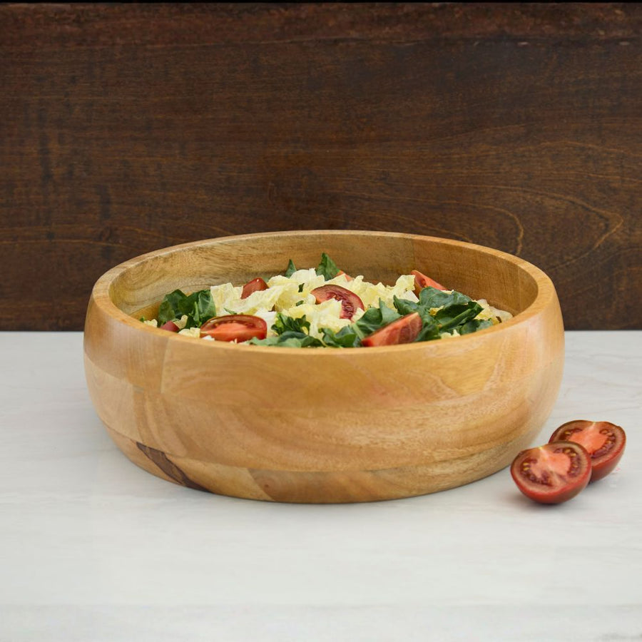 Wood Salad Bowls for Dinner, Party, Catering, Buffet, Wedding, Office, Restaurant, Serving, Mixing, Centerpiece, Fruits, Chips