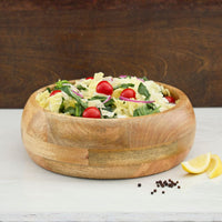 Wood Salad Bowls for Dinner, Party, Catering, Buffet, Wedding, Office, Restaurant, Serving, Mixing, Centerpiece, Fruits, Chips
