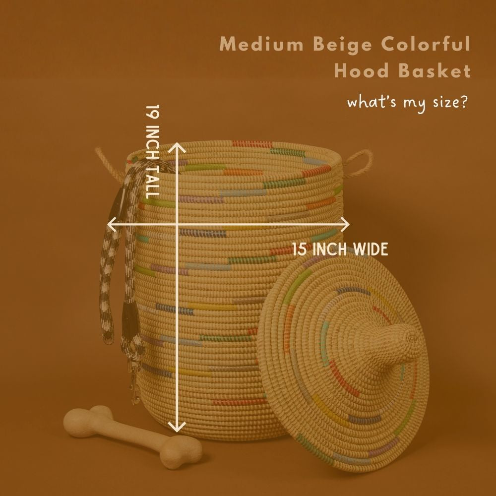Beige Colorful Wicker Storage Baskets
