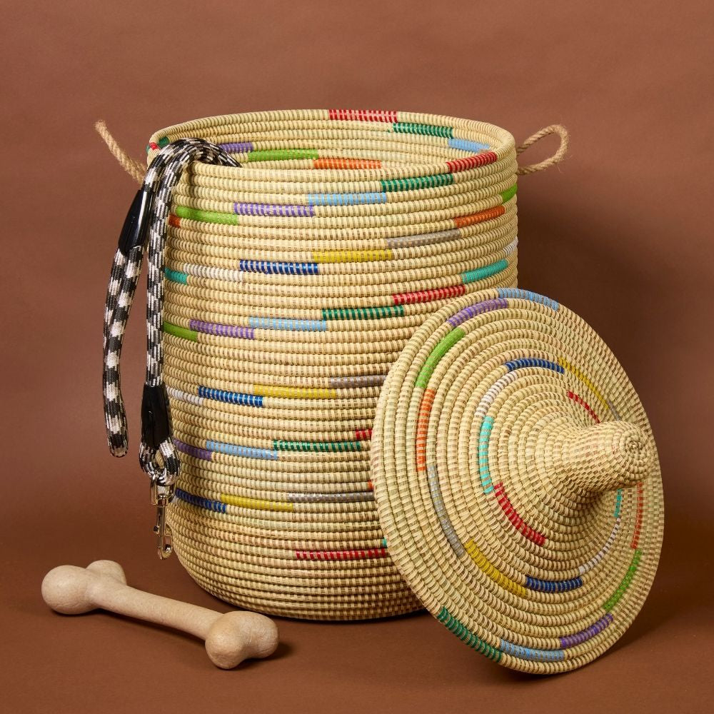 Beige Colorful Wicker Storage Baskets