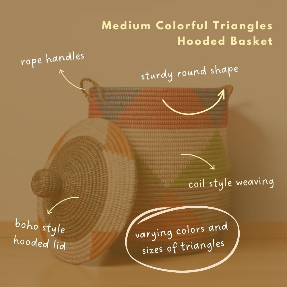 Colorful Triangles Wicker Storage Baskets