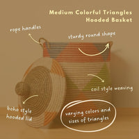 Colorful Triangles Wicker Storage Baskets