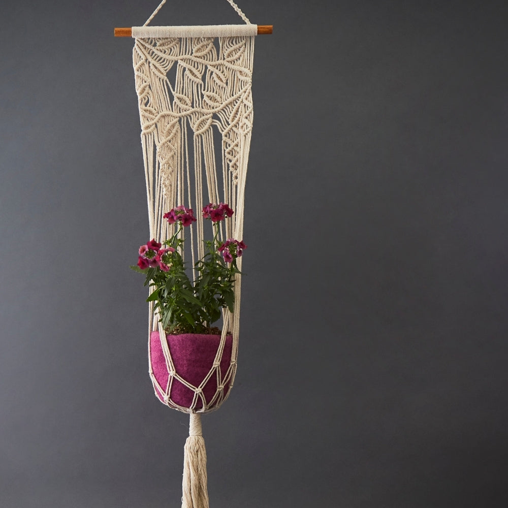 Pink Felt Hanging Succulent Planter Set