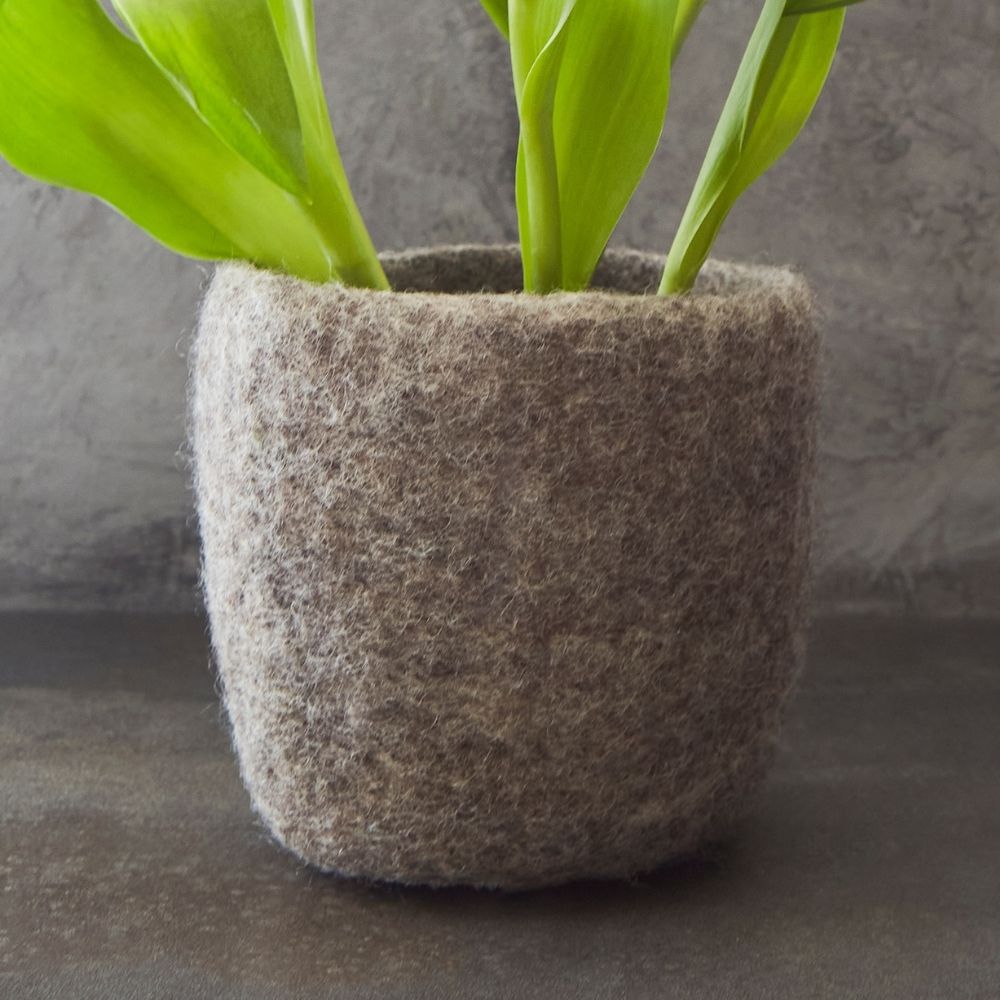 Grey Felt Succulent Planter