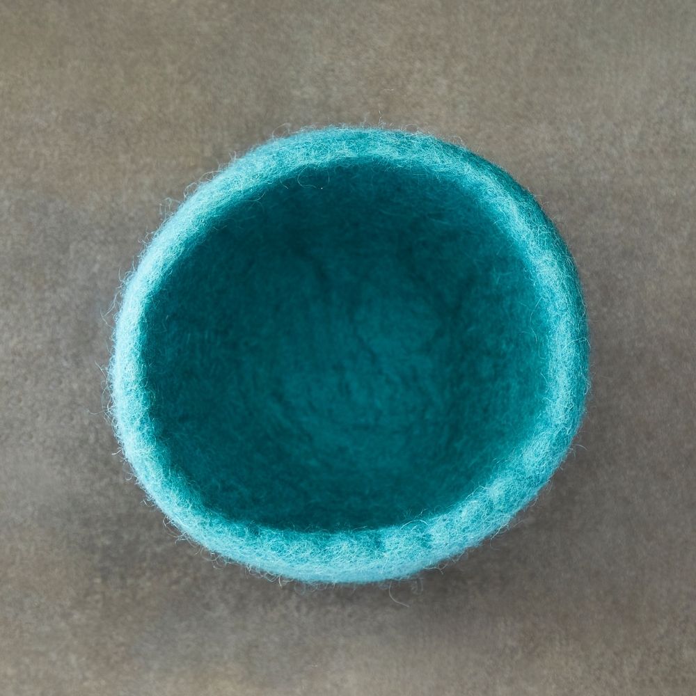 Turquoise Felt Succulent Planter