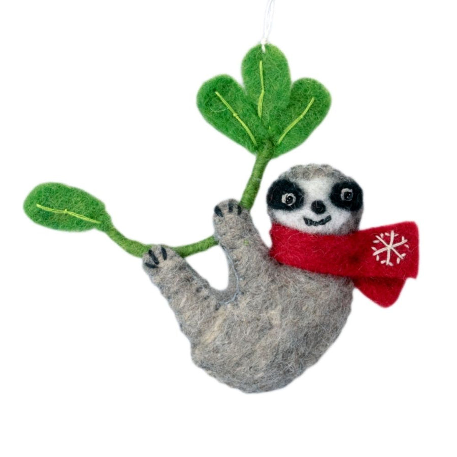 Felt Holiday Sloth Ornament