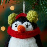 Felt Sledging Penguin Ornament