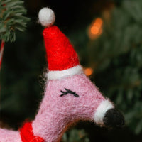 Felt Holiday Flamingo Ornament
