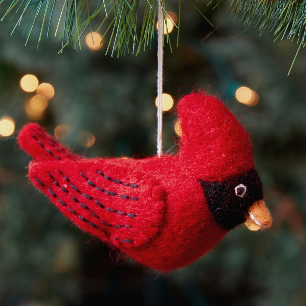Felt Cardinal Bird Ornament