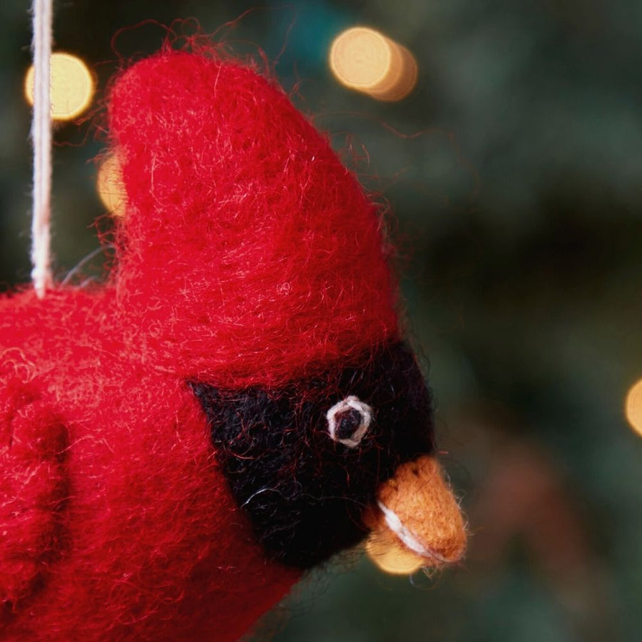 Felt Cardinal Bird Ornament