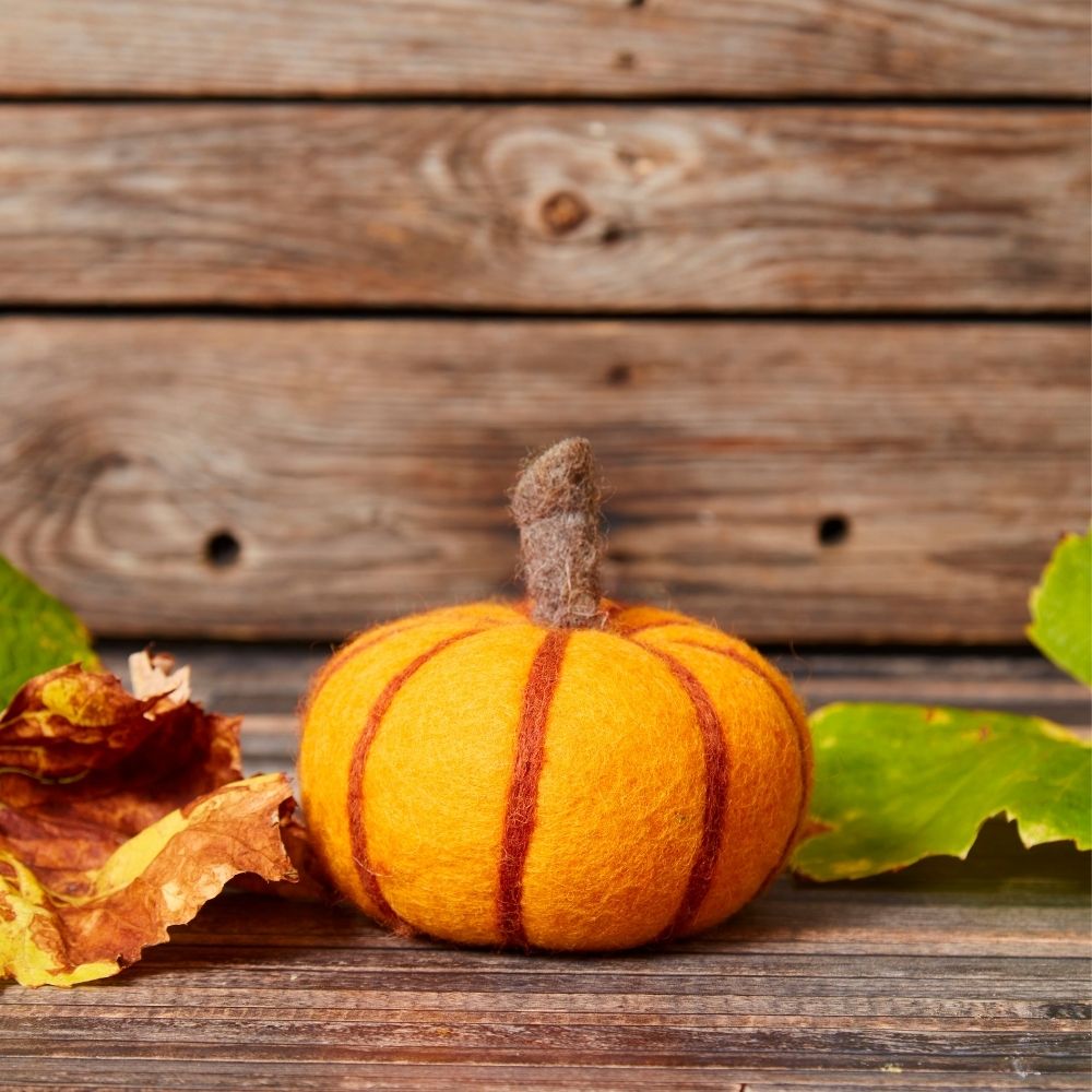 Small Felt Fall Decor Pumpkin