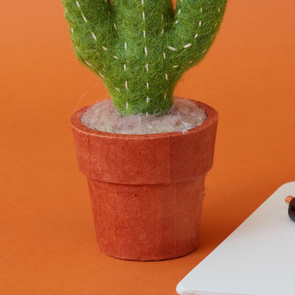 Felt Saguaro Cactus Pot