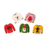Colorful Holiday Felt Sweaters Garland
