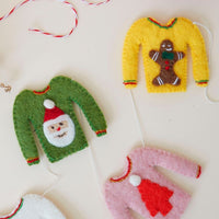 Colorful Holiday Felt Sweaters Garland