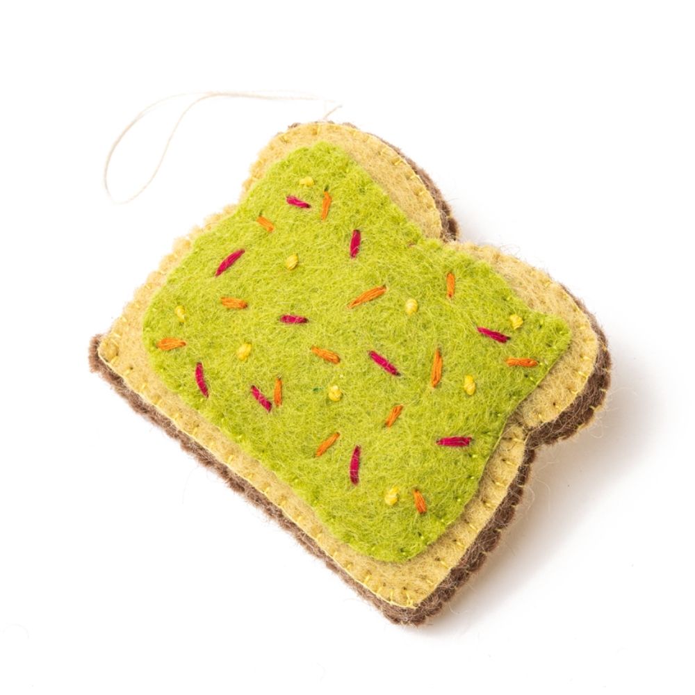 Felt Avocado Toast Ornament