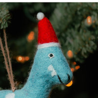 Felt Holiday Dinosaur Ornament
