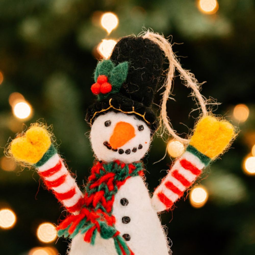 Felt Snowman Holiday Figurine