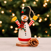 Felt Santa Claus Snowman Holiday Figurine Set