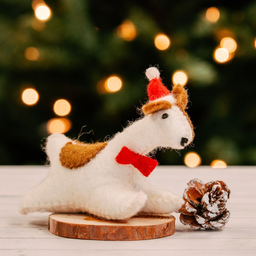 Felt Dog Holiday Figurine